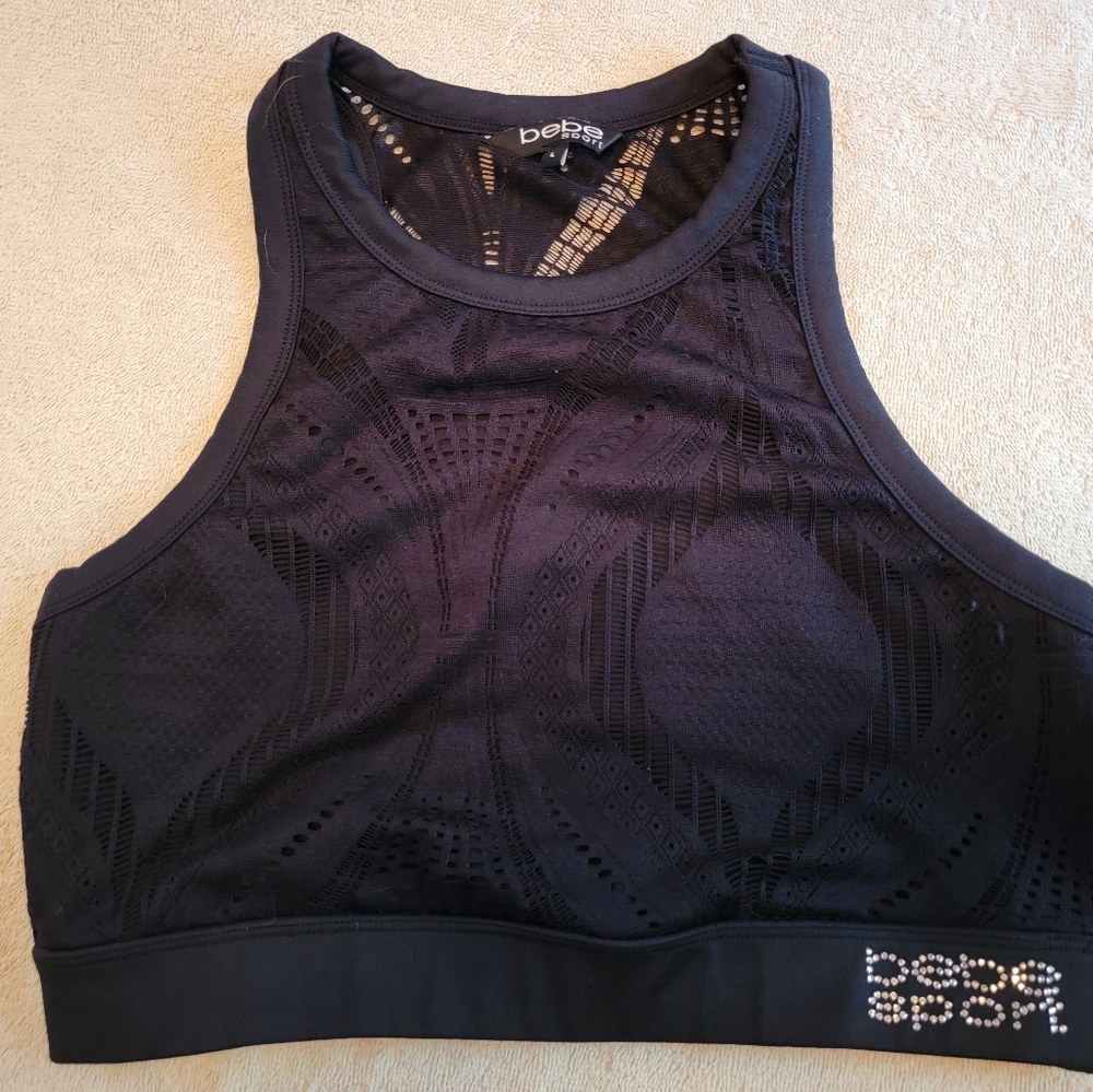 BEBE black Sports top